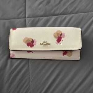 Coach White and Pink Floral Wallet